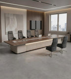 Modern Illuminated Fluted Conference Table