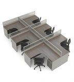Minimalist Grey Wood Grain Partition Office Desk