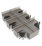 簡約灰色木紋帶屏風辦公枱 Minimalist Grey Wood Grain Partition Office Desk