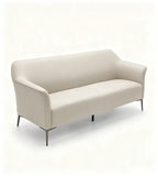 輕奢舒適米色西皮鐵腳三座位梳化 Beige PU Leather 3-Seater Sofa with Metal Legs