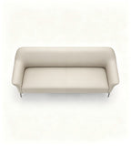 輕奢舒適米色西皮鐵腳三座位梳化 Beige PU Leather 3-Seater Sofa with Metal Legs