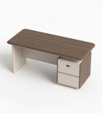 高級現代木色辦公檯 Premium modern wood-tone office desk
