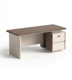 高級現代木色辦公檯 Premium modern wood-tone office desk