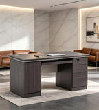 Practical Business Wood Grain Office Desk with Drawers
