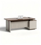 Linear-Textured Executive Workstation