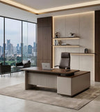 Linear-Textured Executive Workstation