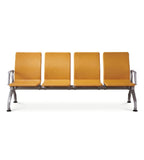 現代橙色PU皮鋼架鋁合金腳公共排椅 Orange PU Leather Public Beam Seating Waiting Chair