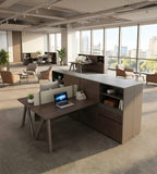商務木質轉角工作站（附收納櫃）	Executive L-Shaped Workstation with Side Storage