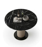 輕奢黑色大理石圓形洽談枱 Modern Black Marble Round Table