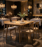 Nordic Light-Toned Solid Wood Rectangular Dining Table