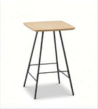 北歐淺木色金屬腳方形吧枱 Nordic Light Wood Square Bar Table