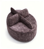 現代創意啡色布藝中島鐵腳辦公梳化 Modern Fabric Island Office Sofa