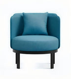 現代藍色布藝鐵腳訪客椅洽談椅 Modern Blue Fabric Visitor Chair