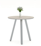現代簡約米色金屬腳圓形洽談枱 Modern Minimalist Beige Round Consultation Table