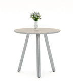 Modern Minimalist Beige Metal Leg Round Consultation Table