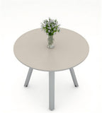 現代簡約米色金屬腳圓形洽談枱 Modern Minimalist Beige Round Consultation Table