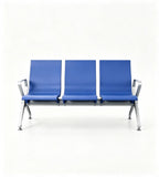 現代藍色PU皮帶扶手排椅 Modern Blue PU Waiting Chair