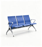 現代藍色PU皮帶扶手排椅 Modern Blue PU Waiting Chair