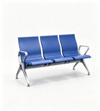 現代藍色PU皮帶扶手排椅 Modern Blue PU Waiting Chair