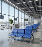 現代藍色PU皮帶扶手排椅 Modern Blue PU Waiting Chair