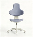 Blue-Grey Fabric Ergonomic Office Chair with Adjustable Height, Tilt, and Casters