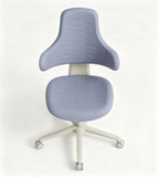 Blue-Grey Fabric Ergonomic Office Chair with Adjustable Height, Tilt, and Casters