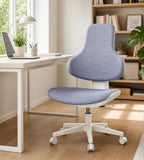 人體工學藍灰色布藝可升降傾仰帶轆辦公椅 Blue-Grey Fabric Ergonomic Office Chair