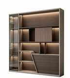 現代胡桃木色高身儲物櫃 Modern Walnut Wood Cabinet