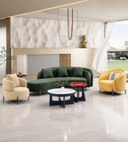 Modern Comfortable Beige Faux Leather Single Seater Sofa