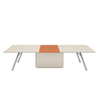 現代拼色卡其橙色長方形帶線盒會議枱 Modern Two-Tone Conference Table