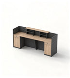 深木簡約接待台	Minimalist Dark Wood-Tone Reception Desk