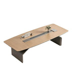 現代淺木色帶線盒會議枱 Modern Light Wood Conference Table