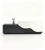 Curved Two-Tone Marble Reception Desk