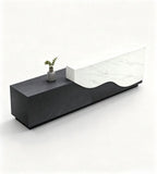 Curved Two-Tone Marble Reception Desk