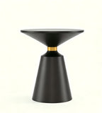 輕奢黑色實木圓形茶几 Light Luxury Black Solid Wood Round Coffee Table