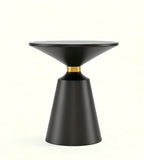 Light Luxury Black Solid Wood Round Coffee Table