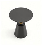 Light Luxury Black Solid Wood Round Coffee Table