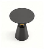 輕奢黑色實木圓形茶几 Light Luxury Black Solid Wood Round Coffee Table