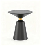 Light Luxury Black Solid Wood Round Coffee Table