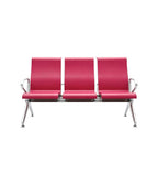 玫紅色PU皮高背帶扶手多座位連座排椅 PU Multi-Seater Waiting Chair