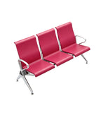 玫紅色PU皮高背帶扶手多座位連座排椅 PU Multi-Seater Waiting Chair