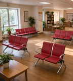 玫紅色PU皮高背帶扶手多座位連座排椅 PU Multi-Seater Waiting Chair