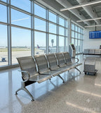 現代銀色鋼架帶扶手排椅 Modern Silver Steel Waiting Chair