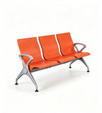 現代橙色PU皮帶扶手排椅 Modern Orange PU Waiting Chair