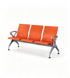 現代橙色PU皮帶扶手排椅 Modern Orange PU Waiting Chair