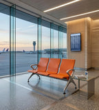現代橙色PU皮帶扶手排椅 Modern Orange PU Waiting Chair