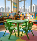 綠色正方形幼稚園課枱椅套裝 Green  Kindergarten Table and Chairs Set