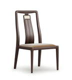 經典深木色實木PU皮無扶手餐椅 Classic Solid Wood Dining Chair
