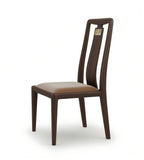 經典深木色實木PU皮無扶手餐椅 Classic Solid Wood Dining Chair