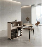 輕奢烤漆極簡收納辦公桌 Light luxury lacquered minimalist storage office desk